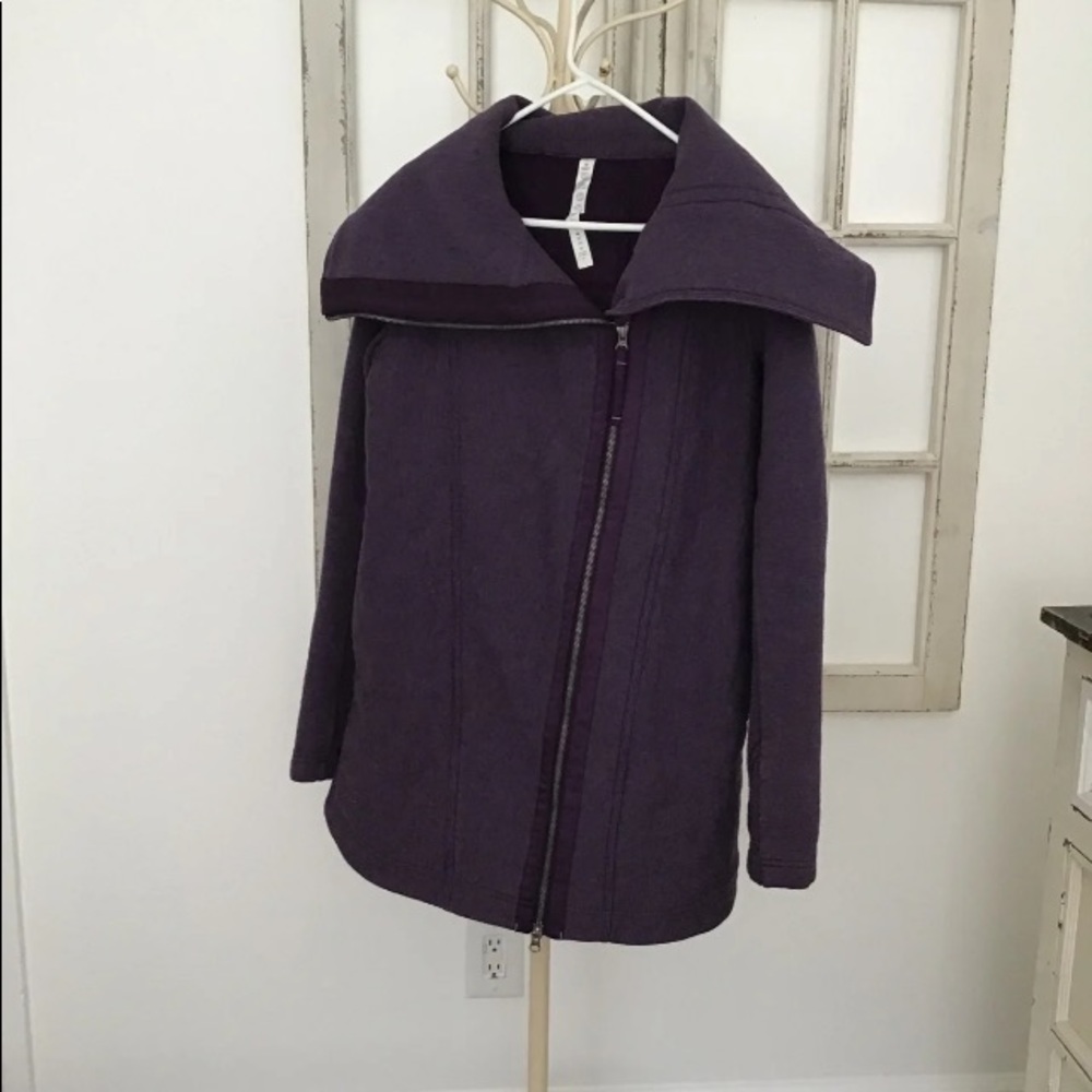 Lululemon Jacket - Purple with asymmetrical zipper, thick and cozy